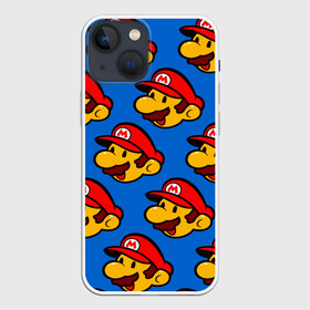 Чехол для iPhone 13 mini с принтом Mario в Санкт-Петербурге,  |  | anime | game | japan | mario | nintendo | super mario | texture | trend | аниме | голова | детская | игра | кепка | марио | нинтендо | парню | прикольная | ребенку | текстура | тренд | усы | человек | япония