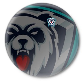Значок с принтом Форма Panda в Санкт-Петербурге,  металл | круглая форма, металлическая застежка в виде булавки | design | logo | mascot | баскетбол | герои | дикий | животное | звери | зверь | киберспорт | медведь | охота | панда | сверепый | спортивная | стиль | талисман | фитнес | форма | футбол | хищник | яркие