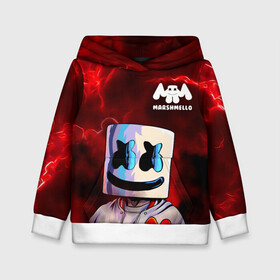 Детская толстовка 3D с принтом MARSHMELLO в Санкт-Петербурге, 100% полиэстер | двухслойный капюшон со шнурком для регулировки, мягкие манжеты на рукавах и по низу толстовки, спереди карман-кенгуру с мягким внутренним слоем | marshmello | music | дым | зефир | зефирка | лого | лого marshmello | лого маршмеллоу | логотип | логотип marshmello | логотип маршмеллоу | маршиеллоу | маска | музыка | музыкант