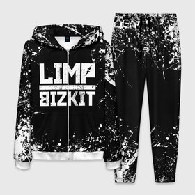 Мужской костюм 3D с принтом Limp Bizkit в Санкт-Петербурге, 100% полиэстер | Манжеты и пояс оформлены тканевой резинкой, двухслойный капюшон со шнурком для регулировки, карманы спереди | bizkit | limp | limp bizkit | music | rock | бизкиты | лимп бизкит | лимпы | липкие письки | музыка | рок