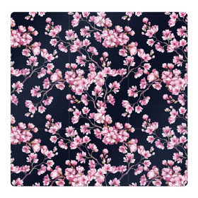 Магнитный плакат 3Х3 с принтом Сакура в Санкт-Петербурге, Полимерный материал с магнитным слоем | 9 деталей размером 9*9 см | 8 марта | sakura | дерево в цветах | листья | сакура | цветы