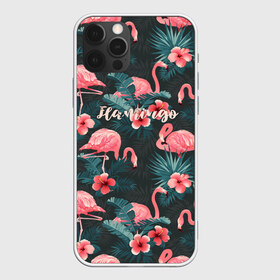 Чехол для iPhone 12 Pro Max с принтом Flamingo в Санкт-Петербурге, Силикон |  | Тематика изображения на принте: girl | woman | девушкам | девушки | листья | подарок | тропические цветы | фламинго | цветы
