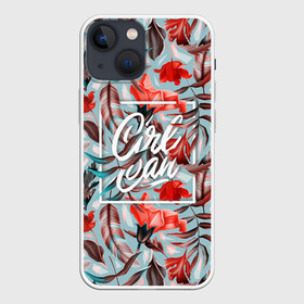 Чехол для iPhone 13 mini с принтом Girl Can в Санкт-Петербурге,  |  | girl | woman | девушкам | девушки | листья | подарок | тропические цветы | фламинго | цветы