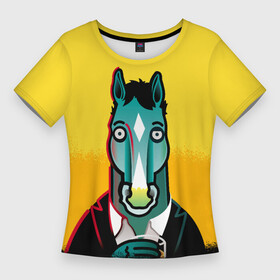 Женская футболка 3D Slim с принтом BoJack Horseman в Санкт-Петербурге,  |  | bojack horseman | конь боджек