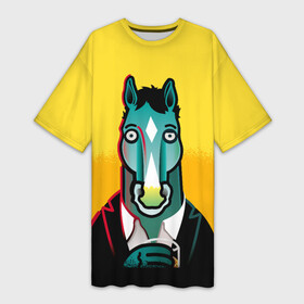 Платье-футболка 3D с принтом BoJack Horseman в Санкт-Петербурге,  |  | bojack horseman | конь боджек