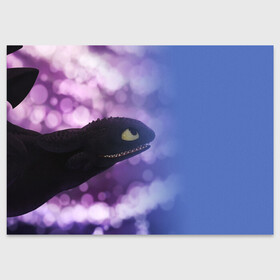 Поздравительная открытка с принтом КАК ПРИРУЧИТЬ ДРАКОНА в Санкт-Петербурге, 100% бумага | плотность бумаги 280 г/м2, матовая, на обратной стороне линовка и место для марки
 | dragon | how to train your dragon the hidden world | драконы | икинг | как приручить дракона 3 | персонажи