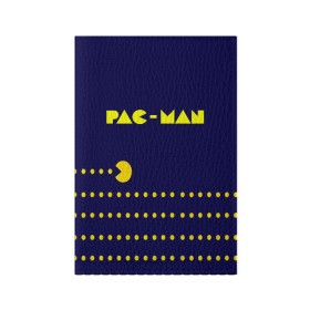 Обложка для паспорта матовая кожа с принтом PAC-MAN в Санкт-Петербурге, натуральная матовая кожа | размер 19,3 х 13,7 см; прозрачные пластиковые крепления | 1980 | game | ghostbusters | pac man | игра | монстры | охотники за привидениями | пэкмен | уровень | ход