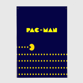 Постер с принтом PAC-MAN в Санкт-Петербурге, 100% бумага
 | бумага, плотность 150 мг. Матовая, но за счет высокого коэффициента гладкости имеет небольшой блеск и дает на свету блики, но в отличии от глянцевой бумаги не покрыта лаком | 1980 | game | ghostbusters | pac man | игра | монстры | охотники за привидениями | пэкмен | уровень | ход