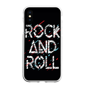 Чехол для iPhone XS Max матовый с принтом Rock And Roll в Санкт-Петербурге, Силикон | Область печати: задняя сторона чехла, без боковых панелей | модный | музыка | надписи | надпись | песня | рок н ролл | символы | сообщение | танец | текст | фраза | цитаты | черный