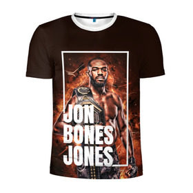Мужская футболка 3D спортивная с принтом Jon Jones в Санкт-Петербурге, 100% полиэстер с улучшенными характеристиками | приталенный силуэт, круглая горловина, широкие плечи, сужается к линии бедра | Тематика изображения на принте: bones jones | jon bones jones | jon jones | jonny bones | jonnybones | mma | ufc | джон джонс | мма