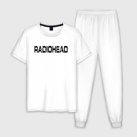 Мужская пижама хлопок с принтом Radiohead в Санкт-Петербурге, 100% хлопок | брюки и футболка прямого кроя, без карманов, на брюках мягкая резинка на поясе и по низу штанин
 | radiohead | thomas edward yorke | альтернативный рок | арт рок | джонни гринвуд | инди рок | колин гринвуд | том йорк | фил селуэй | эд о’брайен | экспериментальный рок | электронная музыка