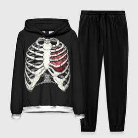 Мужской костюм 3D (с толстовкой) с принтом My Heart в Санкт-Петербурге,  |  | Тематика изображения на принте: bone | bones | chest | heart | hearts | love | organ | organs | ribs | skeleton | x ray | грудная клетка | кости | кость | орган | органы | ребра | рентген | сердца | сердце | скелет