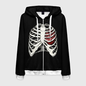 Мужская толстовка 3D на молнии с принтом My Heart в Санкт-Петербурге, 100% полиэстер | длина до линии бедра, манжеты и пояс оформлены мягкой тканевой резинкой, двухслойный капюшон со шнурком для регулировки, спереди молния, по бокам два кармана | Тематика изображения на принте: bone | bones | chest | heart | hearts | love | organ | organs | ribs | skeleton | x ray | грудная клетка | кости | кость | орган | органы | ребра | рентген | сердца | сердце | скелет
