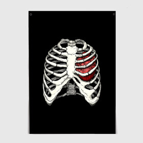 Постер с принтом My Heart в Санкт-Петербурге, 100% бумага
 | бумага, плотность 150 мг. Матовая, но за счет высокого коэффициента гладкости имеет небольшой блеск и дает на свету блики, но в отличии от глянцевой бумаги не покрыта лаком | bone | bones | chest | heart | hearts | love | organ | organs | ribs | skeleton | x ray | грудная клетка | кости | кость | орган | органы | ребра | рентген | сердца | сердце | скелет