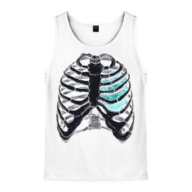 Мужская майка 3D с принтом X-Ray в Санкт-Петербурге, 100% полиэстер | круглая горловина, приталенный силуэт, длина до линии бедра. Пройма и горловина окантованы тонкой бейкой | bone | bones | chest | heart | hearts | love | organ | organs | ribs | skeleton | x ray | грудная клетка | кости | кость | орган | органы | ребра | рентген | сердца | сердце | скелет