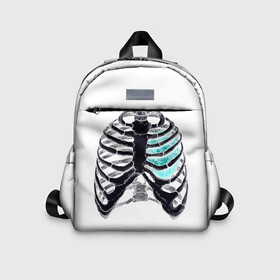 Детский рюкзак 3D с принтом X Ray в Санкт-Петербурге, 100% полиэстер | лямки с регулируемой длиной, сверху петелька, чтобы рюкзак можно было повесить на вешалку. Основное отделение закрывается на молнию, как и внешний карман. Внутри дополнительный карман. По бокам два дополнительных кармашка | bone | bones | chest | heart | hearts | love | organ | organs | ribs | skeleton | x ray | грудная клетка | кости | кость | орган | органы | ребра | рентген | сердца | сердце | скелет