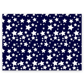 Поздравительная открытка с принтом ЗВЕЗДОЧКИ в Санкт-Петербурге, 100% бумага | плотность бумаги 280 г/м2, матовая, на обратной стороне линовка и место для марки
 | Тематика изображения на принте: doodling | night | pattern | space | stars | textures | tiles | дудлинг | коллаж
звезды | космос | небо | ночь | паттерны | синева | тайлы | текстуры | фон