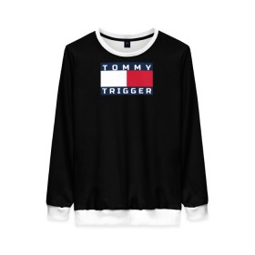 Женский свитшот 3D с принтом Tommy Hilfiger, tommy trigger в Санкт-Петербурге, 100% полиэстер с мягким внутренним слоем | круглый вырез горловины, мягкая резинка на манжетах и поясе, свободная посадка по фигуре | tommy hilfiger   tommy trigger | одежда hilfiger