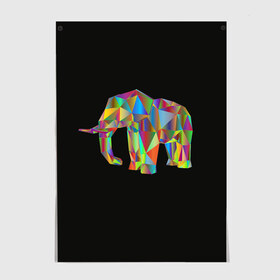 Постер с принтом Слон в Санкт-Петербурге, 100% бумага
 | бумага, плотность 150 мг. Матовая, но за счет высокого коэффициента гладкости имеет небольшой блеск и дает на свету блики, но в отличии от глянцевой бумаги не покрыта лаком | elephant | индия | мозаика | слоник | хобот
