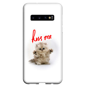 Чехол для Samsung Galaxy S10 с принтом Kiss me cat в Санкт-Петербурге, Силикон | Область печати: задняя сторона чехла, без боковых панелей | cat | kiss | me | детей | для | интересная | киса | киска | коллаж | кот | котенок | котик | котоколлаж | кошак | кошечка | кошка | любимка | много | мультик | мультфильм | мур | поцелуй | прикольная | разноцветный