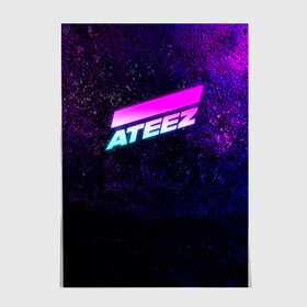 Постер с принтом ATEEZ neon в Санкт-Петербурге, 100% бумага
 | бумага, плотность 150 мг. Матовая, но за счет высокого коэффициента гладкости имеет небольшой блеск и дает на свету блики, но в отличии от глянцевой бумаги не покрыта лаком | a teez | a to z | a too z | ateez | hongjoong | jongho | k pop | kpop | mingi | neon | neon logo | san | seonghwa | wooyoung | yeosang | yunho | айдол | к поп | ким хон джун | корея | кпоп | неон