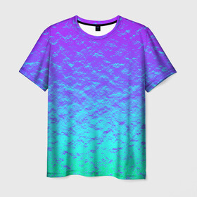Мужская футболка 3D с принтом ПЕРЛАМУТР в Санкт-Петербурге, 100% полиэфир | прямой крой, круглый вырез горловины, длина до линии бедер | neon | retro | абстракция | блестки | вода | волны | краски | неон | неоновый | перламутр | поп | радуга | ретро | текстура | фиолетовый