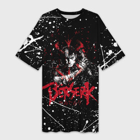 Платье-футболка 3D с принтом guts berserk blood black в Санкт-Петербурге,  |  | anime | anime berserk | berserk | knight | manga | аниме | аниме берсерк | берсерк | манга | рыцарь