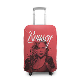 Чехол для чемодана 3D с принтом Ronda Rousey в Санкт-Петербурге, 86% полиэфир, 14% спандекс | двустороннее нанесение принта, прорези для ручек и колес | mma | ronda rousey | rowdy | ufc | мма | ронда роузи