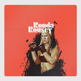 Магнитный плакат 3Х3 с принтом Ronda Rousey в Санкт-Петербурге, Полимерный материал с магнитным слоем | 9 деталей размером 9*9 см | mma | ronda rousey | rowdy | ufc | мма | ронда роузи