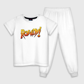 Детская пижама хлопок с принтом Rowdy в Санкт-Петербурге, 100% хлопок |  брюки и футболка прямого кроя, без карманов, на брюках мягкая резинка на поясе и по низу штанин
 | ronda rousey | rowdy | ронда роузи