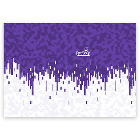 Поздравительная открытка с принтом Twitch в Санкт-Петербурге, 100% бумага | плотность бумаги 280 г/м2, матовая, на обратной стороне линовка и место для марки
 | camo | camouflage | game | gamer | twitch | игра | игры | камуфляж | компьютер | стрим | стример | твитч | твич