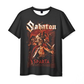 Мужская футболка 3D с принтом Sabaton - Sparta в Санкт-Петербурге, 100% полиэфир | прямой крой, круглый вырез горловины, длина до линии бедер | battle metal | sabaton | военный рок | йоаким броден | крис рёланд | пар сундстрём | рок | рок группа | хэви метал | шведская группа | шведский рок