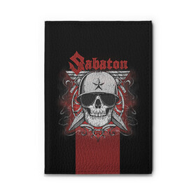 Обложка для автодокументов с принтом Sabaton Army Skull в Санкт-Петербурге, натуральная кожа |  размер 19,9*13 см; внутри 4 больших “конверта” для документов и один маленький отдел — туда идеально встанут права | battle metal | sabaton | военный рок | йоаким броден | крис рёланд | пар сундстрём | рок | рок группа | хэви метал | шведская группа | шведский рок