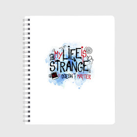 Тетрадь с принтом LIFE IS STRANGE в Санкт-Петербурге, 100% бумага | 48 листов, плотность листов — 60 г/м2, плотность картонной обложки — 250 г/м2. Листы скреплены сбоку удобной пружинной спиралью. Уголки страниц и обложки скругленные. Цвет линий — светло-серый
 | chloe | life is strange | life is strange 2 | max | игра | лайф ис стрэндж | макс | надпись | хлоя