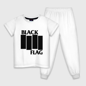 Детская пижама хлопок с принтом BLACK FLAG в Санкт-Петербурге, 100% хлопок |  брюки и футболка прямого кроя, без карманов, на брюках мягкая резинка на поясе и по низу штанин
 | black flag | music | punk | rock | музыка | панк | рок | чернй флаг