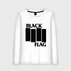 Женский лонгслив хлопок с принтом BLACK FLAG в Санкт-Петербурге, 100% хлопок |  | black flag | music | punk | rock | музыка | панк | рок | чернй флаг