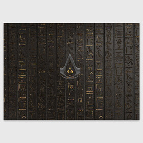 Поздравительная открытка с принтом Assassins Creed в Санкт-Петербурге, 100% бумага | плотность бумаги 280 г/м2, матовая, на обратной стороне линовка и место для марки
 | Тематика изображения на принте: 20 | ассасин | древний египет | игра | иероглифы | кредо | кредо асасинов | кредо ассасинов