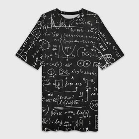 Платье-футболка 3D с принтом Математические формулы в Санкт-Петербурге,  |  | formula | math | school | алгебра | математика | матеша | предметы | теорема | универ | физика | формула | школа
