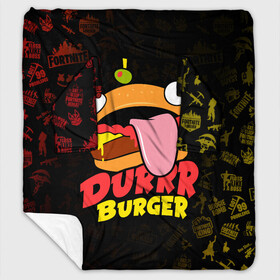 Плед с рукавами с принтом Fortnite Durrr Burger в Санкт-Петербурге, 100% полиэстер | Закругленные углы, все края обработаны. Ткань не мнется и не растягивается. Размер 170*145 | chapter 2 | durr burger | fortnite | fortnite durrr burger | бургер | игры | фортнайт