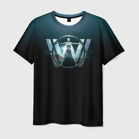 Мужская футболка 3D с принтом Westworld Logo в Санкт-Петербурге, 100% полиэфир | прямой крой, круглый вырез горловины, длина до линии бедер | vdosadir | westworld | джонатан нолан | западный мир | лиза джой | мир дикого запада