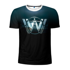 Мужская футболка 3D спортивная с принтом Westworld Logo в Санкт-Петербурге, 100% полиэстер с улучшенными характеристиками | приталенный силуэт, круглая горловина, широкие плечи, сужается к линии бедра | vdosadir | westworld | джонатан нолан | западный мир | лиза джой | мир дикого запада