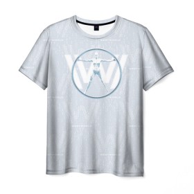 Мужская футболка 3D с принтом Westworld в Санкт-Петербурге, 100% полиэфир | прямой крой, круглый вырез горловины, длина до линии бедер | vdosadir | westworld | джонатан нолан | западный мир | лиза джой | мир дикого запада