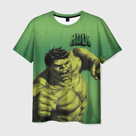 Мужская футболка 3D с принтом Hulk в Санкт-Петербурге, 100% полиэфир | прямой крой, круглый вырез горловины, длина до линии бедер | avengers | bruce banner | hulk | marvel | vdzabma | брюс баннер | комикс | марвел | мстители | халк