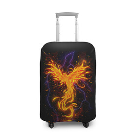 Чехол для чемодана 3D с принтом Phoenix в Санкт-Петербурге, 86% полиэфир, 14% спандекс | двустороннее нанесение принта, прорези для ручек и колес | beast | bird | creature | fire | flame | myth | mythical | phoenix | space | зверь | космос | миф | мифические | мифическое | огонь | пламя | птица | существо | феникс