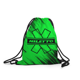 Рюкзак-мешок 3D с принтом NILETTO в Санкт-Петербурге, 100% полиэстер | плотность ткани — 200 г/м2, размер — 35 х 45 см; лямки — толстые шнурки, застежка на шнуровке, без карманов и подкладки | logo | niletto | логотип | любимка niletto | нилето