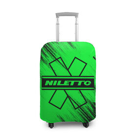 Чехол для чемодана 3D с принтом NILETTO в Санкт-Петербурге, 86% полиэфир, 14% спандекс | двустороннее нанесение принта, прорези для ручек и колес | logo | niletto | логотип | любимка niletto | нилето