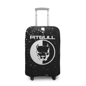 Чехол для чемодана 3D с принтом Pitbull в Санкт-Петербурге, 86% полиэфир, 14% спандекс | двустороннее нанесение принта, прорези для ручек и колес | 