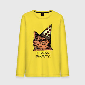 Мужской лонгслив хлопок с принтом PIZZA PARTY в Санкт-Петербурге, 100% хлопок |  | Тематика изображения на принте: party | pizza | pizza party | time | арт | веселье | время | для детей | животные | картинка | кот | котик | котики | пицца | пиццы | рисунок | рыжий кот