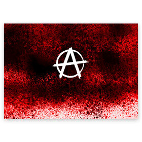 Поздравительная открытка с принтом АНАРХИЯ в Санкт-Петербурге, 100% бумага | плотность бумаги 280 г/м2, матовая, на обратной стороне линовка и место для марки
 | anarchy | анархия | анархо коммунизм | граффити | символ | стена | череп