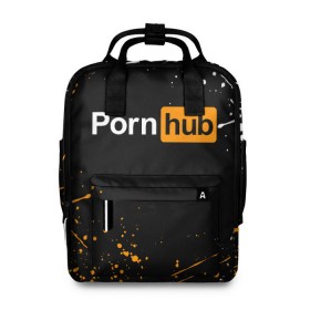 Женский рюкзак 3D с принтом PORNHUB в Санкт-Петербурге, 100% полиэстер | лямки с регулируемой длиной, сверху ручки, чтобы рюкзак нести как сумку. Основное отделение закрывается на молнию, как и внешний карман. Внутри два дополнительных кармана, один из которых закрывается на молнию. По бокам два дополнительных кармашка, куда поместится маленькая бутылочка
 | brand | brazzers | faketaxi | hub | mode | playboy | бразерс | бренд | мода | фейк такси